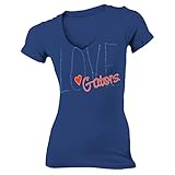 Florida Gators W Deep V Short Sleeve Tee, S, Royal