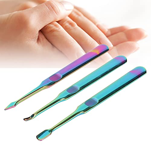 Kit Removedor de Cutícula 3 Peças, Empurrador de Pele Morta, Garfo para Remoção de Pele Morta, Empur