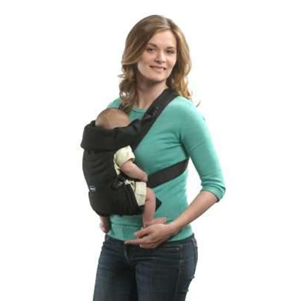 Chicco EasyFit Portabebés Ergonómico de 0 Meses a 9 kg, Mochila Fácil de Usar para Llevar el Bebé Mirando hacia los Padres, con Sujeción para Cabeza y Cuello, Negro