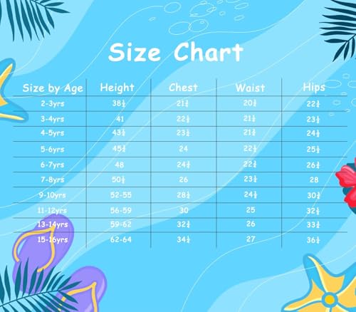 Image of Girls One Piece Swimsuits Leopard Bathing Suit for Kids Hawaiian Swimwear with Skirt Swim Dress 3-16 Years