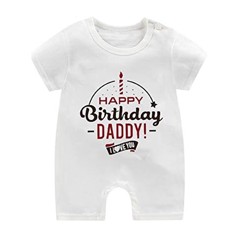 JYHOPE Happy Birthday Daddy Funny Letter Print Rompers Newborn Infant Baby Jumpsuit(6-12Months,White) Cover