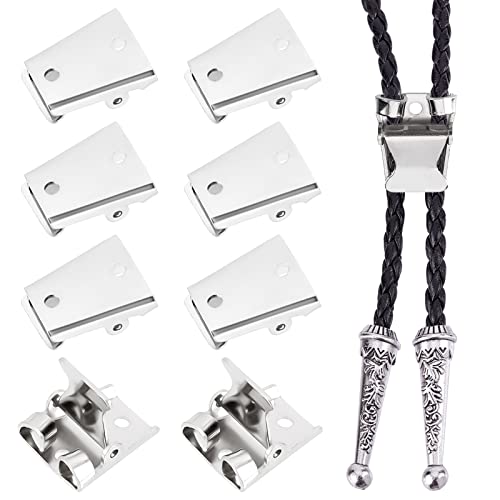 CHGCRAFT 10 Pcs Iron Bolo Tie Slider Clasp Platinum Color Bolo Tie Buckle Accessories Smooth Surface...