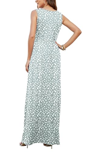 Image of AUSELILY Women's Sleeveless Formal Dress Deep V Neck Loose Plain Cocktail Long Maxi Dresses with Pockets 2026 New