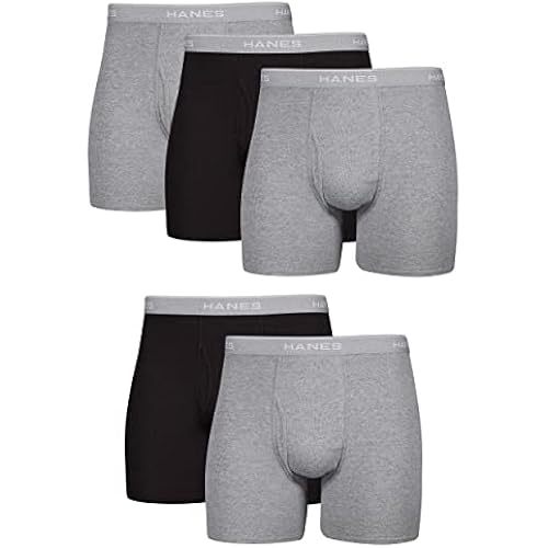 Hanes mens Underwear Boxer Briefs Pack, Cool & Breathable Cotton Moisture-wicking Underwear for Men, No Ride Up