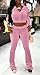 Chatinction Women's 2 Piece Velvet Outfit Long Sleeve Zipper Crop Tops and Wide Leg Pants Sweatsuit Set Pink XS