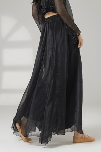 Jupe fluide en chiffon Angcoco avec couche superposée légère et ample