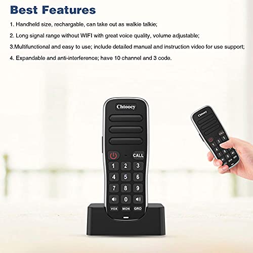 Chtoocy CH-668 Rechargeable Intercoms Wireless For Home 5280 Feet Range 10 Channel thumb #8