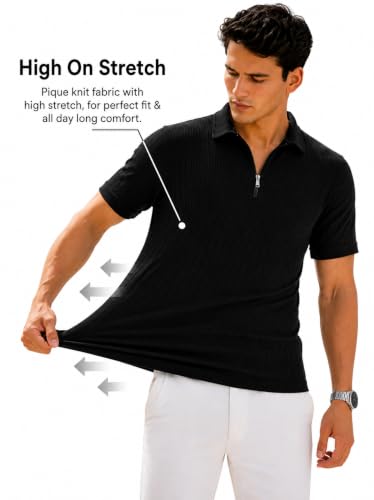 Image of Preneum Men's Polo T‑Shirt | Comfortable Rich Polycotton, Band Collar, Regular Fit | Stylish & Premium All Day Wear (Available in Plus Sizes)