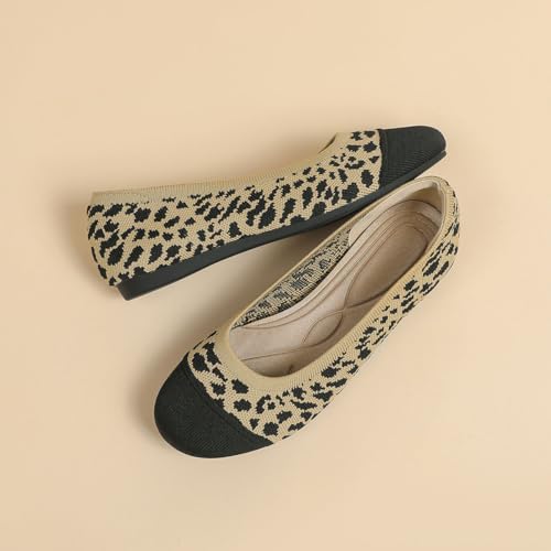 Women's Ballet Flat Shoes Casual Strap Knit Flats Round Toe Wedding Flats,Y6 6