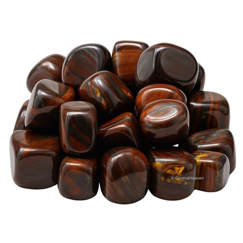 Image of Certified Iron Tiger Eye Crystal Healing Tumbled Stone, Natural Polished Crystals for DIY Crafts, Manifestation, Meditation, Pooja Feng Shui and Reiki Healing (30 Grams)