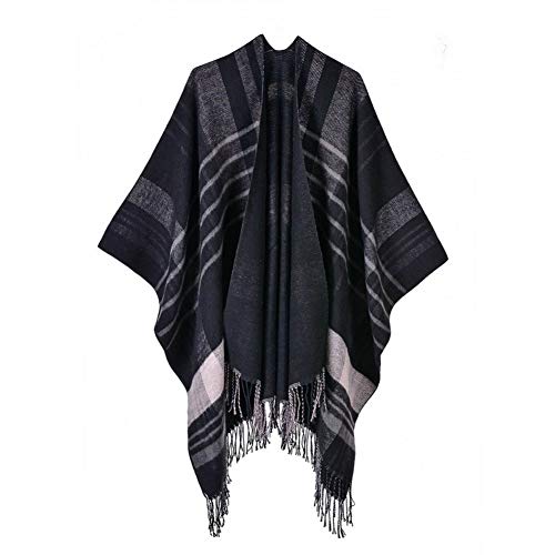 Châle wraps jacquard rayures poncho écharpes femmes mode hiver