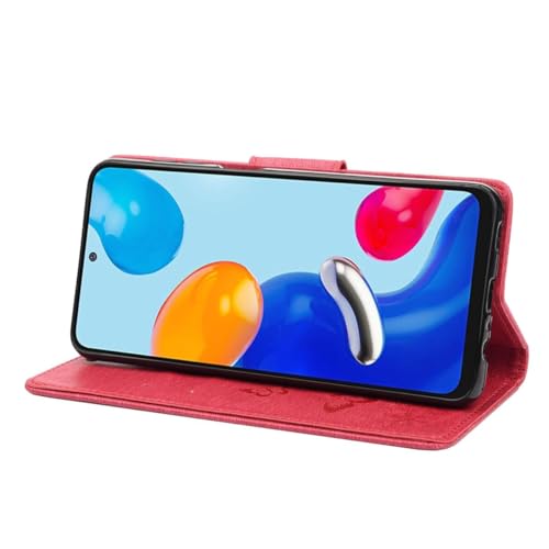 Étui pour Xiaomi Redmi Note 11 König Design clapet rouge - 3