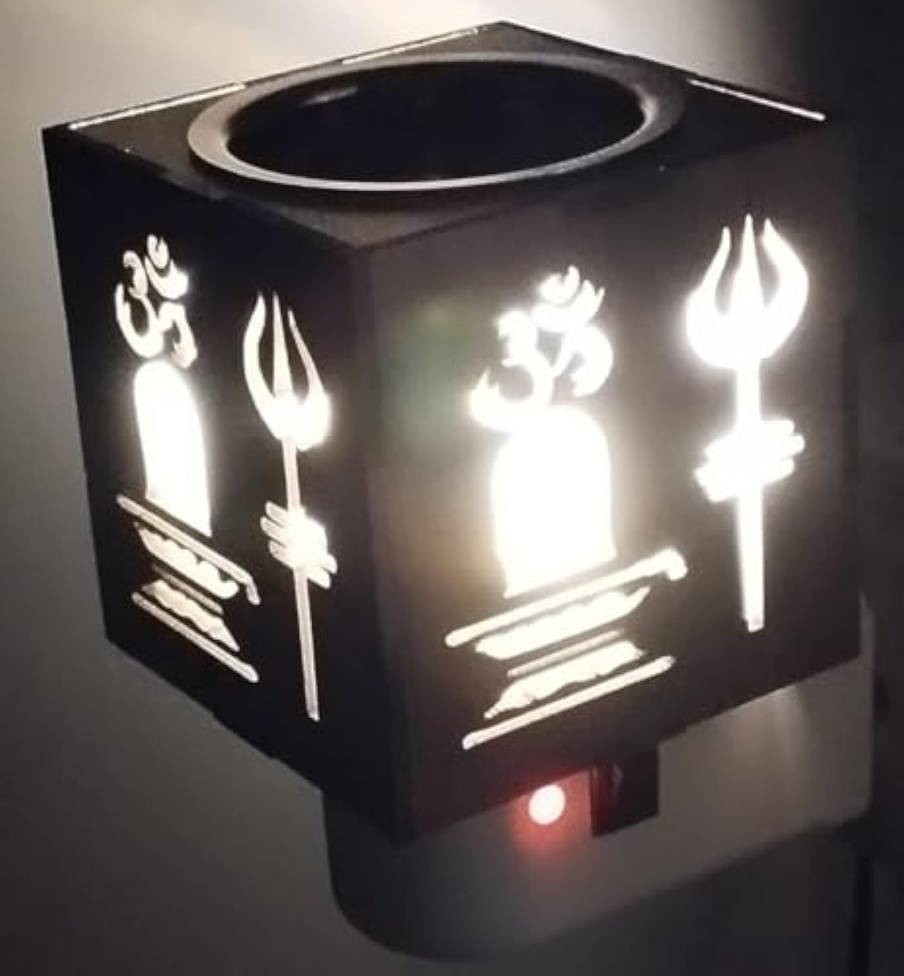 Wooden Shiv Ling Aroma Diffuser, Multipurpose Night Light