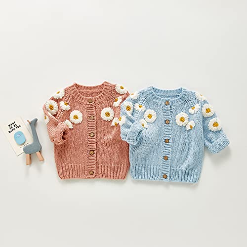 Infant Baby Girl Knitted Cardigan Embroidery Long Sleeve Button Sweaters Tops Casual Jacket Fall Winter Clothes Outfit4