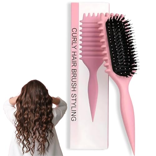 Curling Brush for Curly Hair – Detangling & Defining Brush for Coily, Anti-Frizz Styling Tool for Volume, – Ideal for Natural Hair Women & Kids