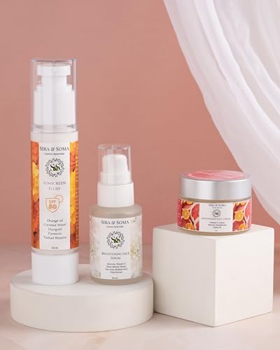 Image of Sira & Soma Brightening Face Serum|Ayurvedic Formula|Fruit Extracts|Aloevera|Vitamin C & Shata Dhauta Ghrita|Remove Pigmentation Naturally|Brightening Anti Acne|Ayurvedic Formula|30 Ml