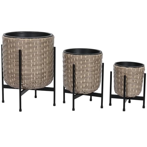Macetero set 3 ratan sintético PP de qualité supérieure - 2