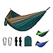 AWHZngE Camping Hammock Single Person Portable Outdoor with Nylon Color Matching Hammock High Strength Parachute Fabric Hanging Bed for Terrace, Outdoor(Green)