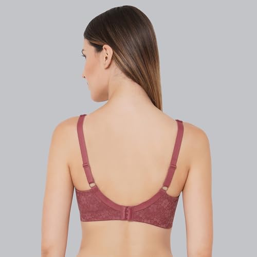 Image of SOIE Women's Full Coverage Minimizer Bra|Non Wired, Non Padded, Triple Layered Cups|Breathable Stretch Cotton with Lace & U-Back Support