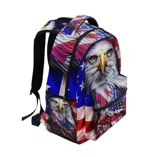 Bookbag for Girls, Us Flag Style Travel Back Pack, Kids Back to School Supplies, Ideal for Ages 6–142