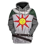 Souls Solaire of Astora Hoodie 3D Print Warrior Knight Pullover Sweatshirt Halloween Cosplay Costume 2XL