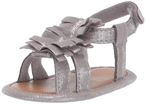 Baby Deer Girls Baby Summer Sandals Flat, Gray, 3 Infant