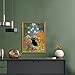Fantasy Artists Gustav Klimt Canvas Wall Art, Framed Aesthetic Cat Floral Wall Decor, Garden Flower Black Cat Poster Paintings for Living Room Bedroom Bathroon, Dorm Home Decorations, 12