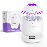 Ruolar Ultrasonic Retainer Cleaner Machine for Dentures | 45kHz Dental Cleaning Pod for Mouth Guards, Aligner, Nightguard, Braces, Jewelry | 3 Timer Modes Denture Cleaner- Cooling Fan & Split-Design