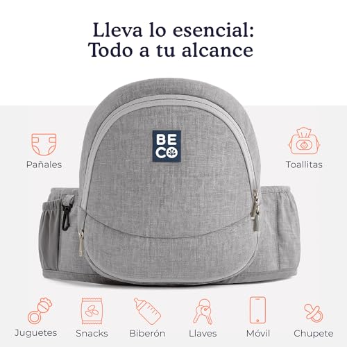 Miniatura 8 de Portabebés Con Asiento Plegable Beco - Mochila Portabebé 4 En 1 Fácil De Usar Con Diseño Compacto Para Recién Nacido A 36 Meses 3,2 14,9 Kg Gris