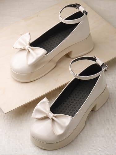 Image of SilverArrow womens Zenvique Stylish Bow Heel Sandals | Comfortable Mary Jane Dress Shoes for Women | Platform Heel Footwear