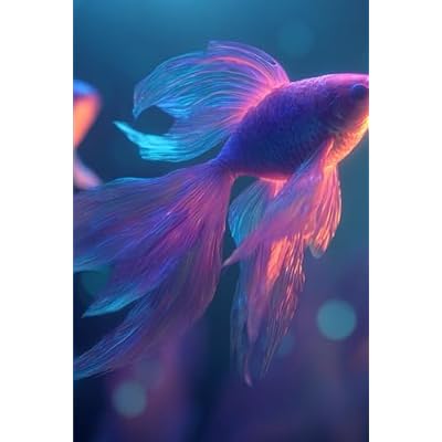 Luminous Dreamfish Journal &ndash; Glowing Long-Tail Fantasy Notebook | Tranquil Zen Surreal Art Writing Notebook