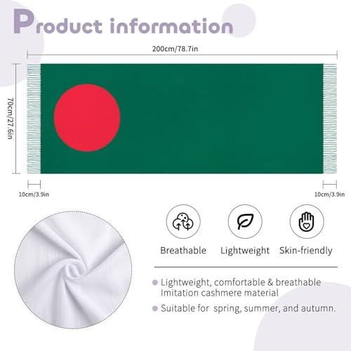 Shawl Scarf Wrap Stole Throw Women Head Wrap Tassels Scarf,Stylish Patriotic Pattern Long Wrap Stole Throw Wrap-52