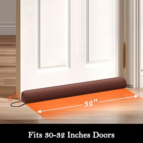 Image of Sunolga Door Draft Stopper, Removable Washable Cover, 32 inch, Brown