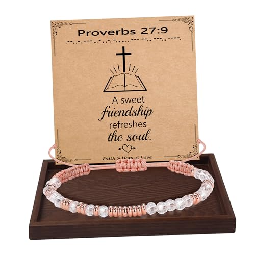 Btysun Morse Code Bracelets for Women Christmas Gift Stocking Stuffers for Teens Pink Braided Bracelets Inspirational Best Friend Birthday Gifts for Her High School Graduation Gifts for Her 2025 Mom Bracelet Jewelry