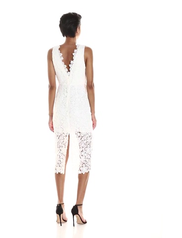 chinese dress ladies Watch Jill Jill Stuart Women's Lace Deep-V Mid-Length Dress, Off-White, 2  on Amazon Live