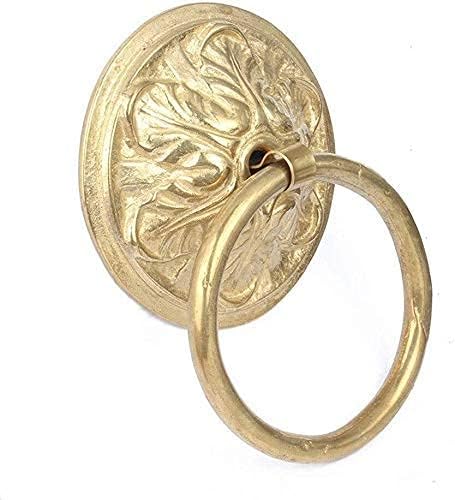 Rustic Farmhouse Solid Brass Door Pull Ring Vintage Door Handle Wall Mount Solid Wood Door Knocker Security Door Farmhouse Decor 1127 (Color: B) (B) (A)