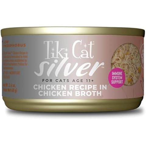 TIKI PETS Tiki Cat Silver Comfort Shreds, Chicken Recipe in Chicken Broth, 2.4 oz Cans (Pack of 12) Cover