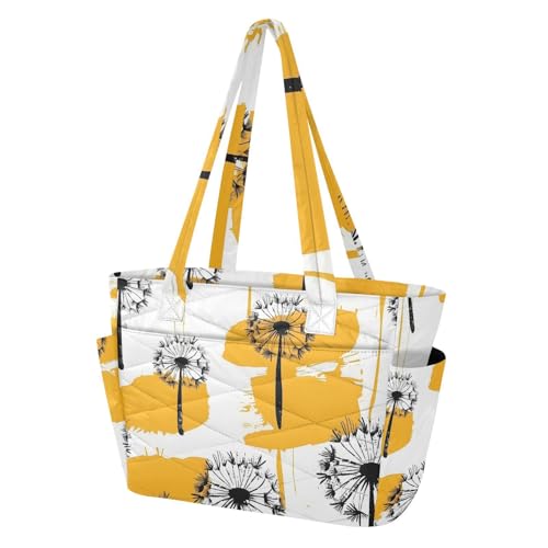 Bolso tote para mujer, amarillo, acolchado, con cremallera, tipo bandolera pequeña, ideal para trabajo, viaje y universidad miniatura 7