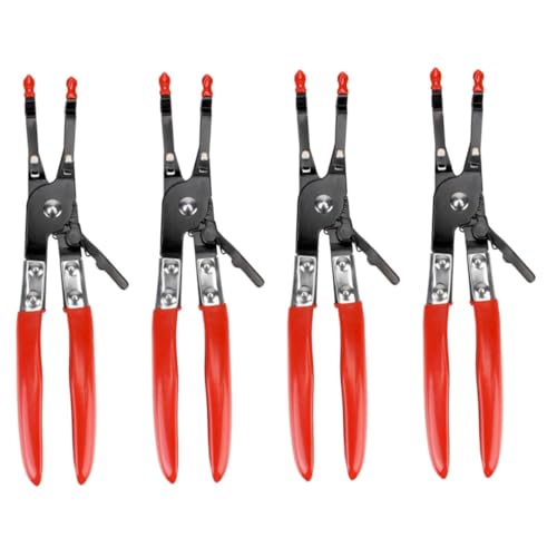 GLEAVI 4Pcs Abrazadera de soldadura conducto electricista tornillo articulación achaparrado mecanica mechanics car alicates de bloqueo herramienta de reparación de automóviles acero rojo
