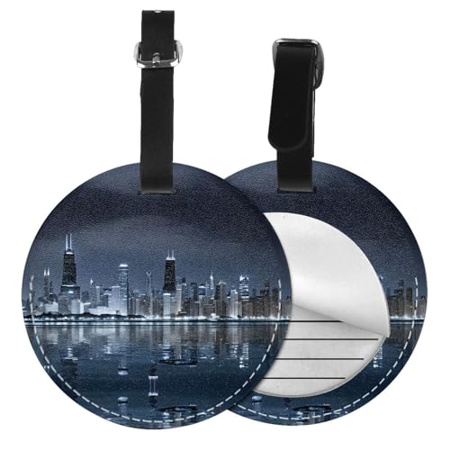 Étiquettes à bagages Chicago lot de 6 pièces en PVC résistant pour l'identification de vos valises