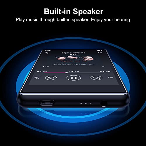 Mp3 Player With Bluetooth 5.0, Tengsen 4.0" Touchscreen 16Gb Hd Video Mp3 Mp4 Music Player With Speaker,Portable Hifi Sound With Fm Radio, Voice Recorder, E-Book, Sport Pedometer,Support 128G Tf Card #TOP2