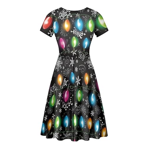 Image of Biyejit Women's Summer Casual Short Sleeve T-Shirt Swing Dress Crew Neck Plus Size S-4XL