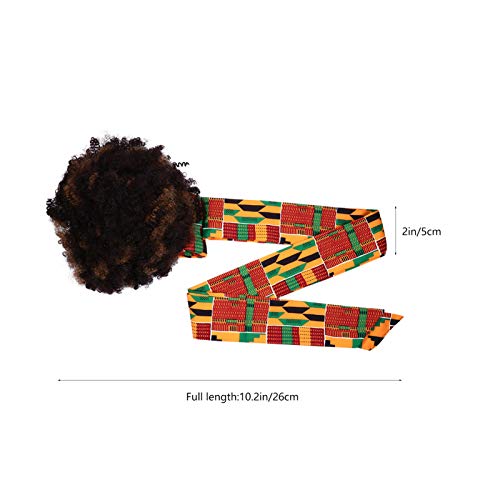 Lurrose Perucas Bandagem Peruca Bandana para Mulheres Negras Perucas Afro Encaracoladas Curtas Peruc