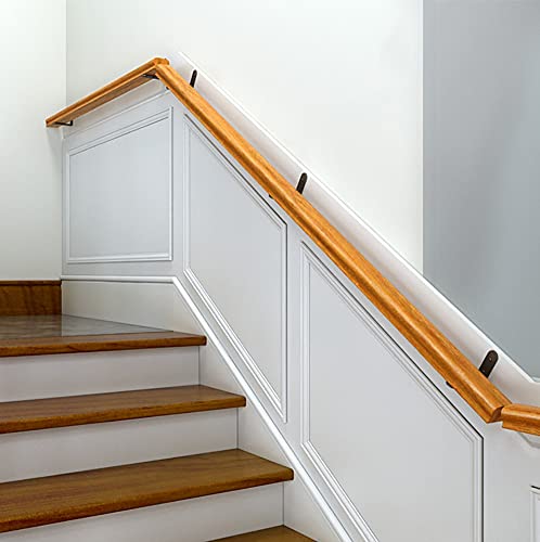 Kit complet de rampe d'escalier en bois mural avec support de fixation