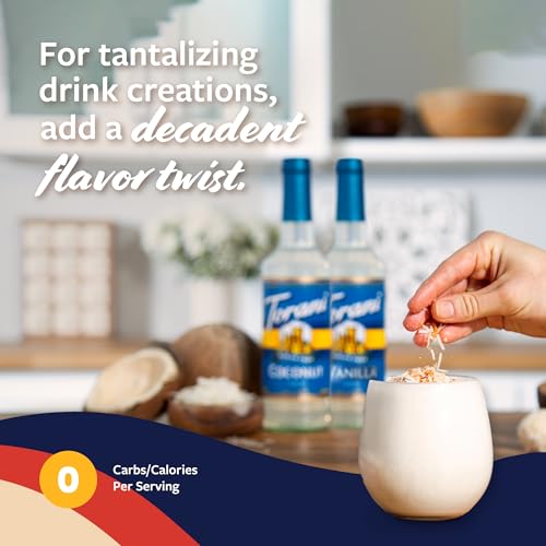 Image of Torani Sugar Free Coconut Syrup and Sugar Free Vanilla Syrup Variety 2-Pack, Coffee Syrups for Drinks, Pumps Included, 25.4 Fl Oz Ea