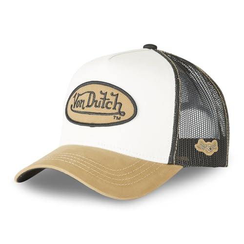 Von Dutch Casquette Homme & Femme Ajustable, Casquette Trucker, Blanc Taille TU
