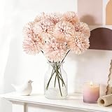 SHINE-CO LIGHTING Artificial Chrysanthemum Ball Flowers Hydrangea Arrangement Bouquet Presents Decor 10pcs Without Vase (Champagne Pink)