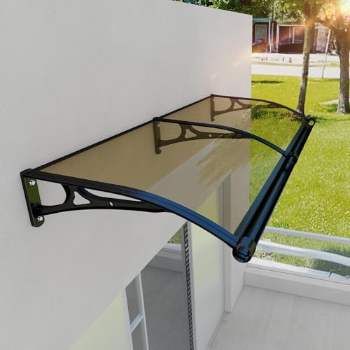 Vordach für Haustür mit separater Entwässerung 200x100cm,Überdachung Haustür aus Robuste Aluminium und Polycarbonat,Pultvordach Fenstervordach für UV-, Regen- und Schneeschutz Vordach für Haustür mit separater Entwässerung 200x100cm,Überdachung Haustür aus Robuste Aluminium und Polycarbonat,Pultvordach Fenstervordach für UV-, Regen- und Schneeschutz