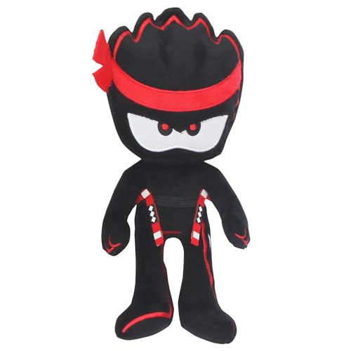 blip toys 61178 12 Inch Ashton Plush with Removable Weapons Official Ninja Kidz TV Merchandise, Red