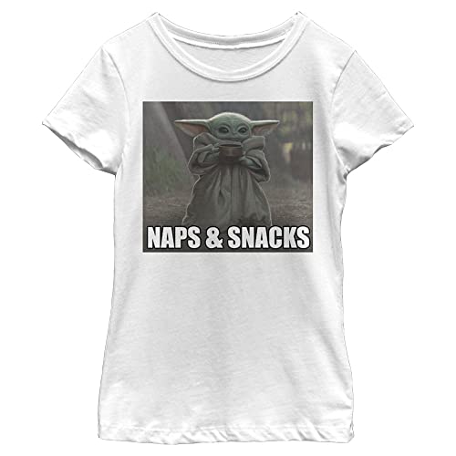 Mandalorian Naps and Snacks t-shirt blanc fille pour l'école